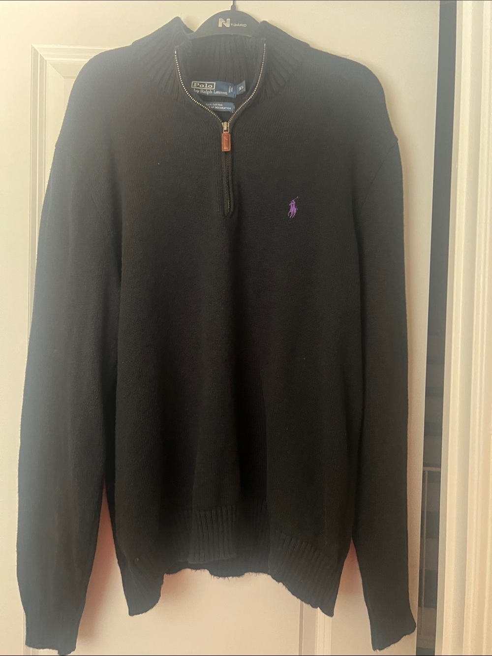 Polo by Ralph Lauren Black Quarter-Zip Sweater with Black
